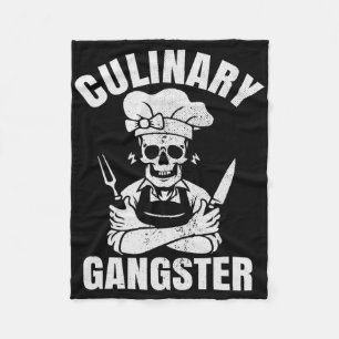 Funny Grilling Culinary Gangster Fleece Blanket