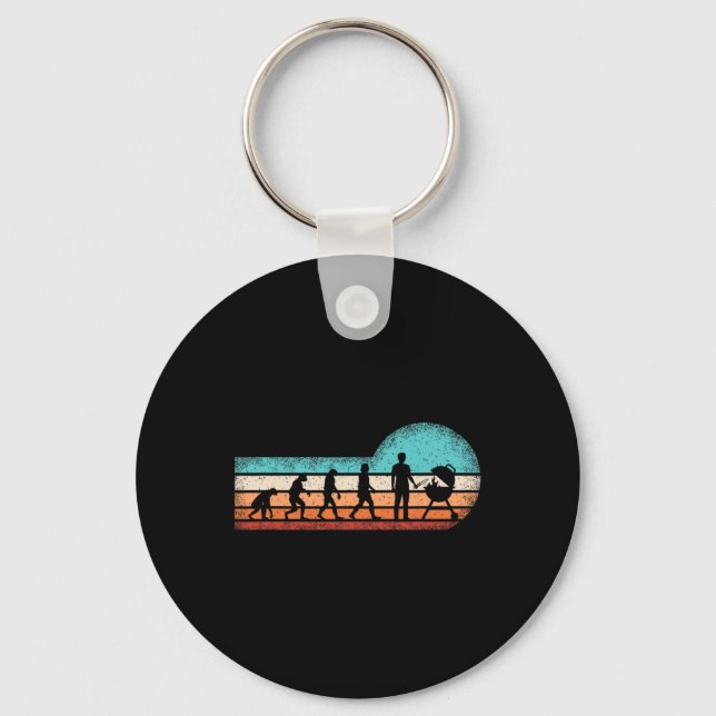 Funny Grilling Evolution Bbq Barbecue  Keychain (Front)