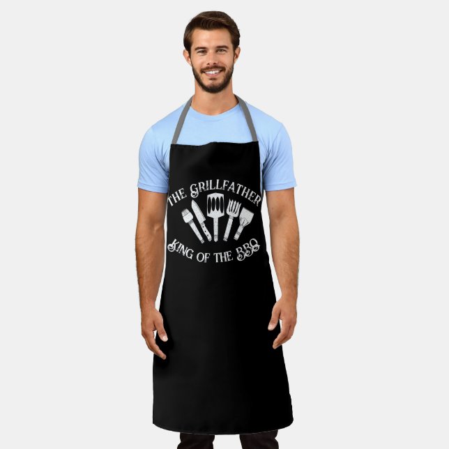 Funny Grilling Gift for Men – The GrillFather Apron (Worn)
