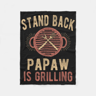 Funny Grilling Papaw Bbq Poppa Papaw  Fleece Blanket