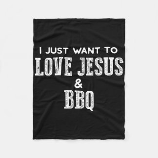 Funny Grilling T Shirt For Christian Love Jesus An Fleece Blanket