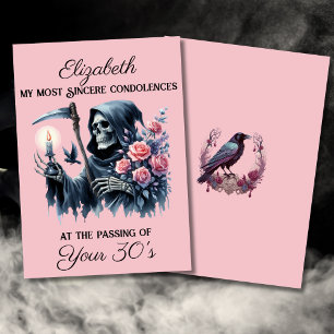 Funny Grim Reaper Death to My Youth 40th Birthday Card