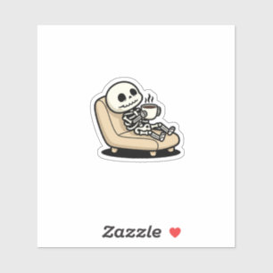 Funny Grim Reaper Drinking Coffee "Dead Inside"