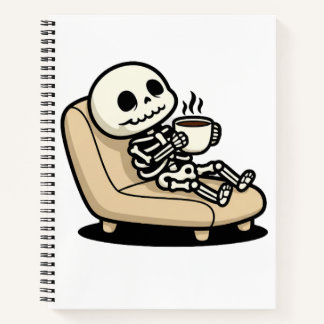 Funny Grim Reaper Drinking Coffee | "Dead Inside"  Notebook
