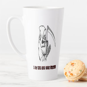 Funny Grim Reaper Quote Spooky Halloween Night Latte Mug
