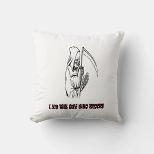 Funny Grim Reaper Quote Spooky Halloween Night Throw Pillow