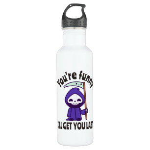 Funny Grim Reaper Skeleton Halloween Costume 710 Ml Water Bottle