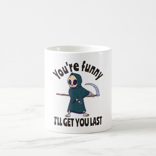 Funny Grim Reaper Skeleton Halloween Costume Coffee Mug (Center)