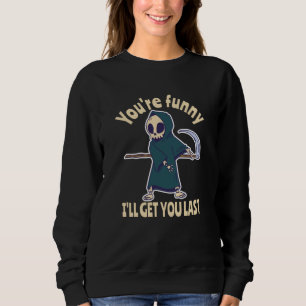 Funny Grim Reaper Skeleton Halloween Costume Sweatshirt