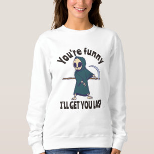 Funny Grim Reaper Skeleton Halloween Costume Sweatshirt