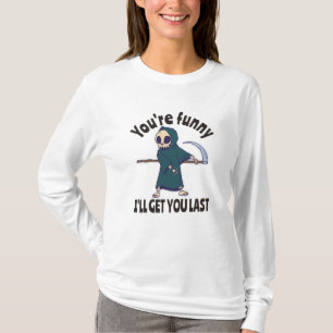 Funny Grim Reaper Skeleton Halloween Costume T-Shirt