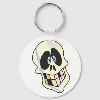 funny grinning skeleton skull keychain
