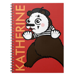 FUNNY GRIZZLY BEAR MIME SPIRAL NOTEBOOK
