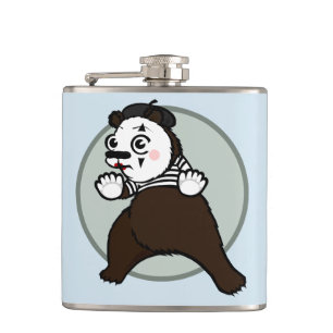FUNNY GRIZZLY BEAR MIME VINYL FLASK