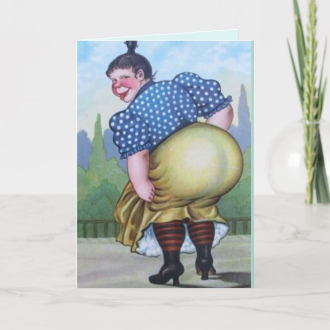 FUNNY GROG BUTT FEMME HEUREUSE CARTE D'ANNIVERSAIR (Devant)