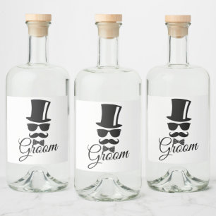 Funny groom liquor bottle label