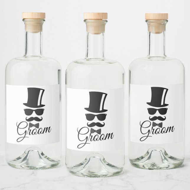 Funny groom liquor bottle label (Bottles)