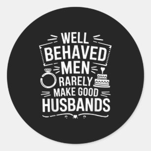 Funny Groom Men Husband Wedding _1 Classic Round Sticker