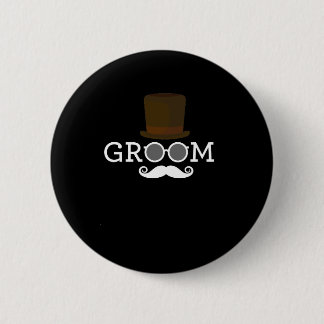 Funny Groom Moustache & Hat  for Bachelor's Party 2 Inch Round Button