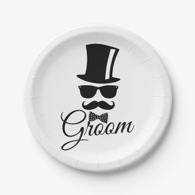 Funny groom  paper plate (Front)