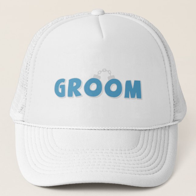 Funny groom text trucker hat (Front)