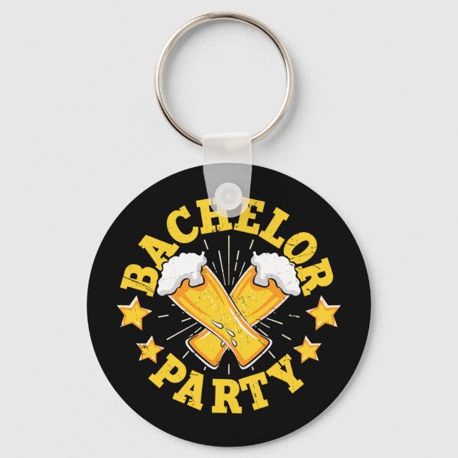 Funny groom wedding bachelor party long sleeve  keychain (Front)