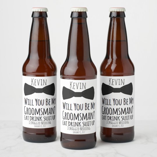 funny groomsman beer bottle labels groomsman beer bottle label zazzleca