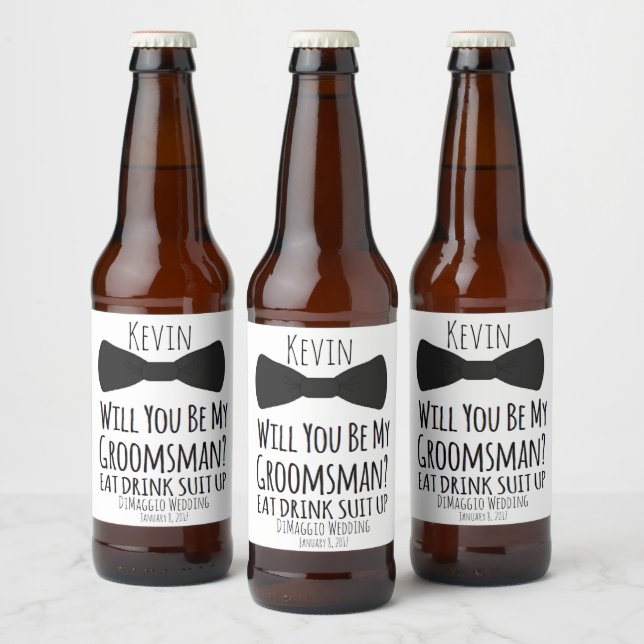 Funny Groomsman Beer Bottle Labels, Groomsman Label (Bottles)