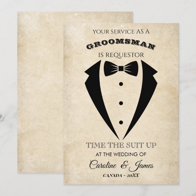 Funny Groomsman  Invitation (Devant / Derrière)