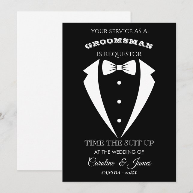 Funny Groomsman  Invitation (Devant / Derrière)