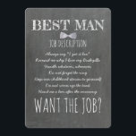 Funny Groomsman or Best Man Proposal Invitation<br><div class="desc">"BEST MAN JOB DESCRIPTION" Chalkboard funny best man or groomsman proposal cards.</div>