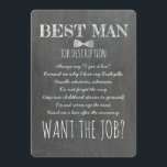 Funny Groomsman or Best Man Proposal Invitation<br><div class="desc">"BEST MAN JOB DESCRIPTION" Chalkboard funny best man or groomsman proposal cards.</div>