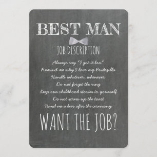 Funny Groomsman or Best Man Proposal Invitation