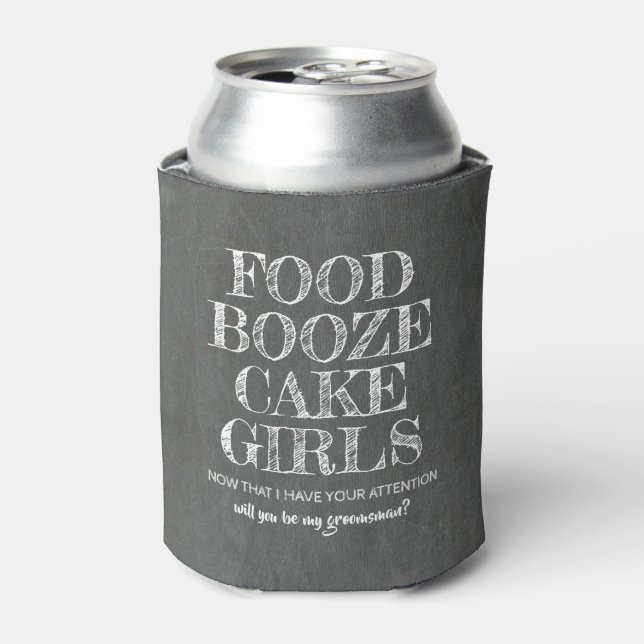 Funny Groomsman Proposal Can Cooler (Can Front)
