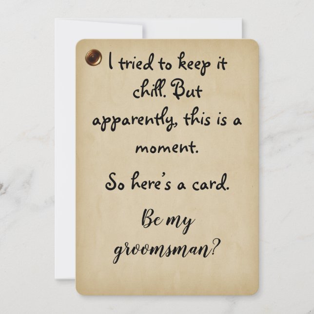 Funny Groomsman Proposal Card (Front)