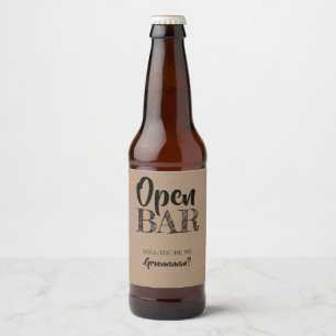 Funny Groomsman Proposals Beer Bottle Label