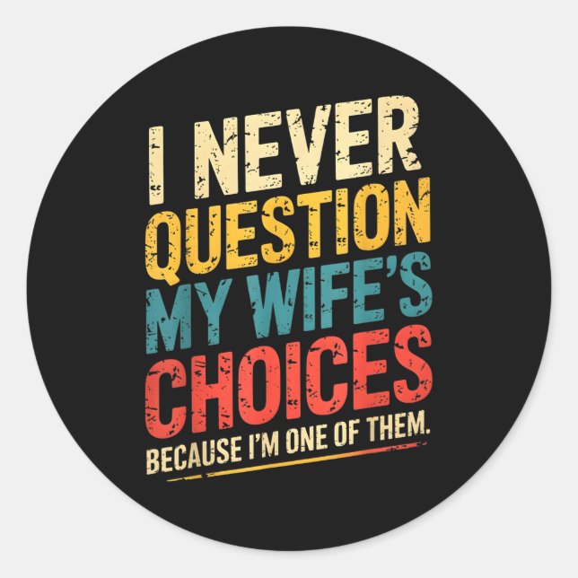 Funny Groovy Dad Joke Quote For Husband Fathers Da Classic Round Sticker (Front)
