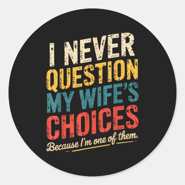 Funny Groovy Dad Joke Quote For Husband Fathers Da Classic Round Sticker (Front)
