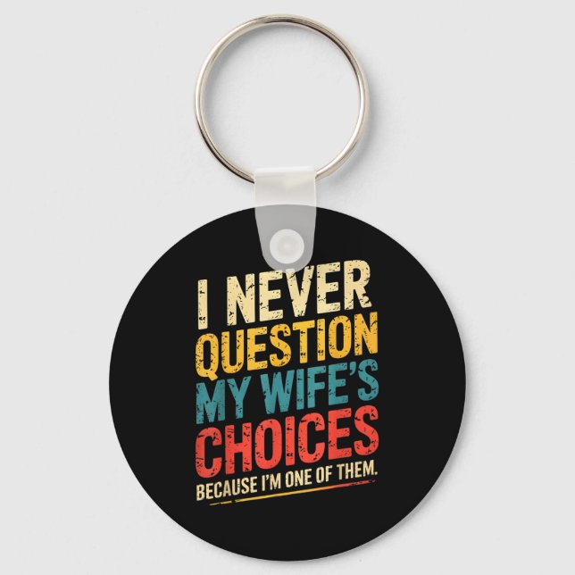 Funny Groovy Dad Joke Quote For Husband Fathers Da Keychain (Front)