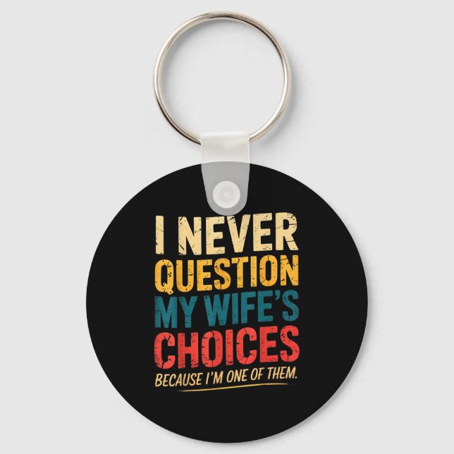 Funny Groovy Dad Joke Quote For Husband Fathers Da Keychain (Front)