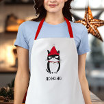 Funny Grouchy Cat Catmas Humour Christmas Apron<br><div class="desc">Get ready to cook up some holiday cheer with our Funny Grouchy Cat apron! Featuring a hilarious illustration of a cat tangled in Christmas lights, this apron is perfect for cat lovers and those who enjoy a good laugh in the kitchen. Ideal for holiday baking or festive cooking, it adds...</div>