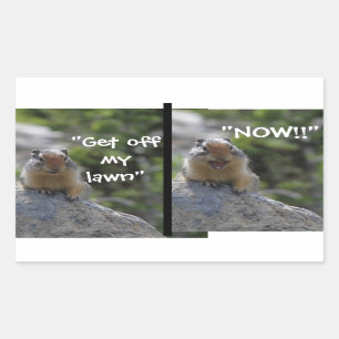 Funny Ground Squirrel Get off my Lawn Sticker