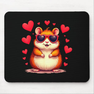 Funny Groundhog Cute Hamster Lover Valentine’s Day Mouse Pad