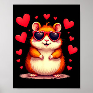 Funny Groundhog Cute Hamster Lover Valentine’s Day Poster