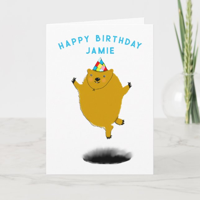 Funny Groundhog Day Birthday Card (Front)