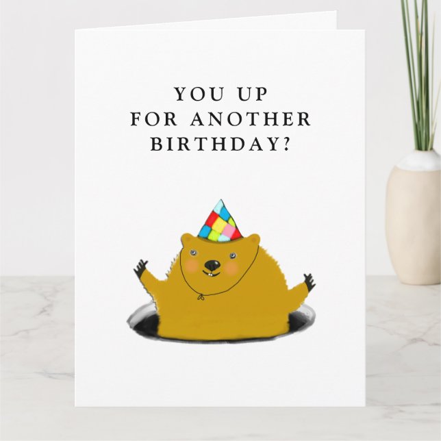 Funny Groundhog Day Birthday Card (Front)