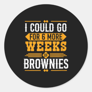 Funny Groundhog Day Dessert Design - 6 More Weeks  Classic Round Sticker