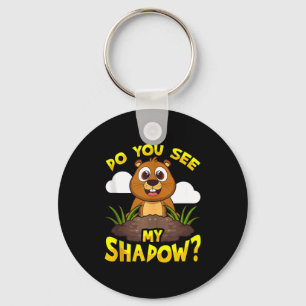 Funny Groundhog Day Do You See My Shadow_ Pa Meteo Keychain