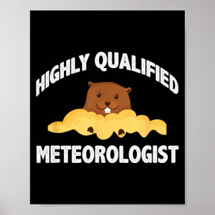 Funny Groundhog Highly Qualified Meteorologist Gro Poster