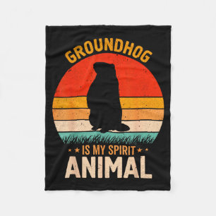 Funny Groundhog Is My Spirit Animal Fleece Blanket